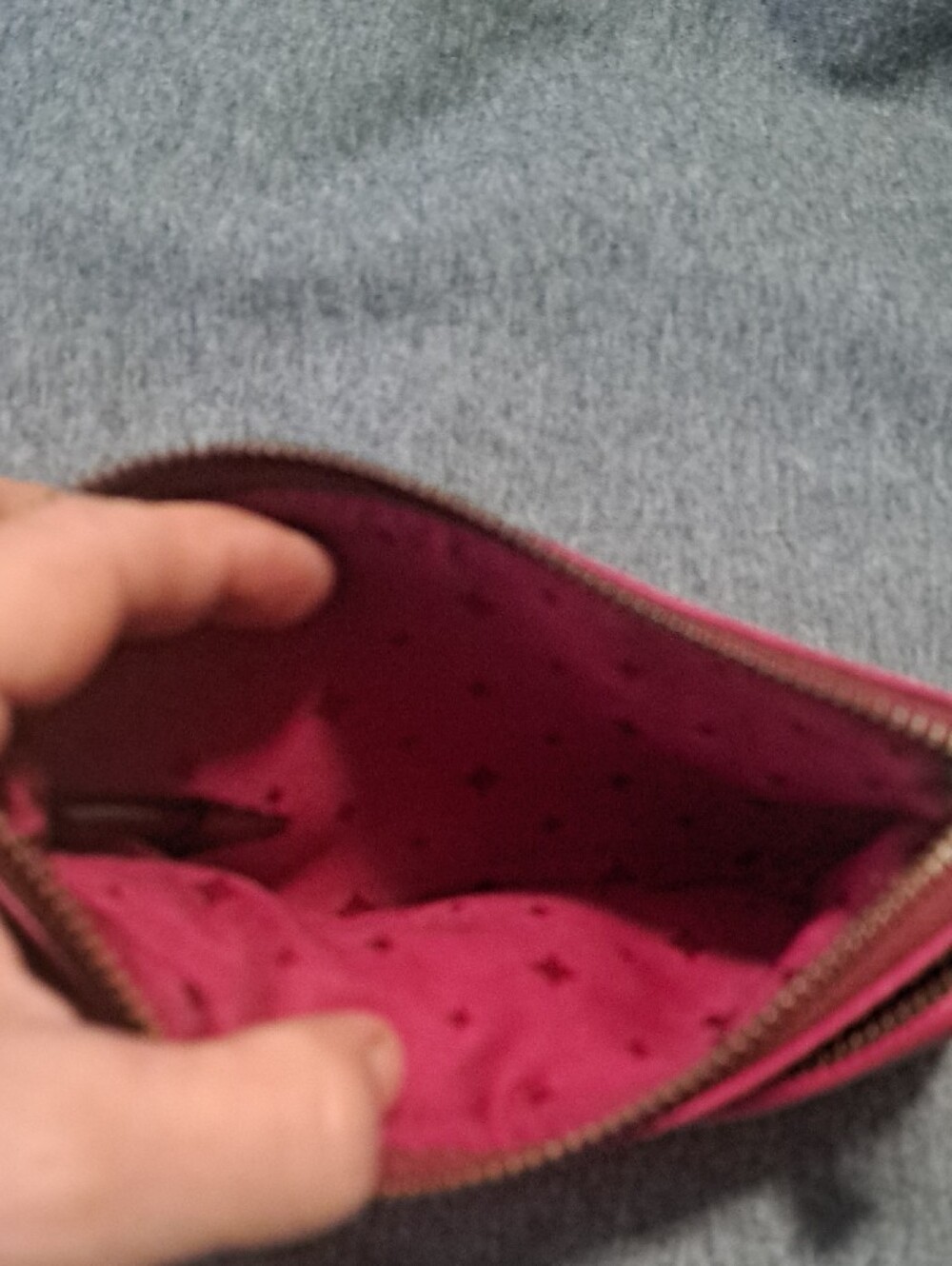 Fossil Hot Pink Leather Zip Card Wallet - Picture 5 of 6